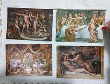 Lot 4 Postcards Sala Amore E Psiche Palazzo Te Giulio Romano Mantua Vintage 