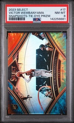 Victor Wembanyama 2023 Select Tie Dye Snapshots Prizm Rookie /25 Rookie PSA 8 💥