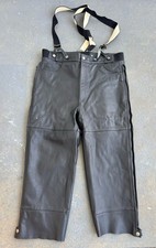 VTG First Gear LEATHER Biker Riding Pants.suspenders/full Zip.XL