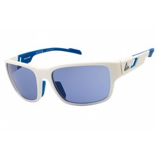 Adidas Men's Sunglasses White/Blue Injected Propionate Full Rim Frame SP0069 24V
