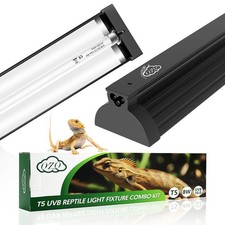 QZQ T5 UVB Reptile Light Fixture Combo Kit 8W, 10.0 UVB Light for Reptiles, T...