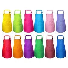 12Pcs Kids Chef Aprons Bulk, Child Aprons Art Aprons Set, Adjustable Children...