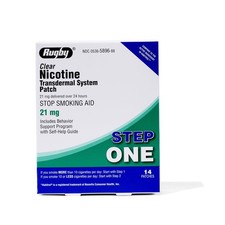 Rugby Clear Nicotine Patches 21mg Transdermal System Smoking Cessation Aid 14 Ct