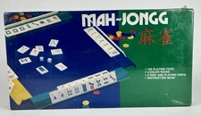 Vintage Mah-Jongg Game Set 166 Tiles 4 Racks Dice Chips & Instruction Book New