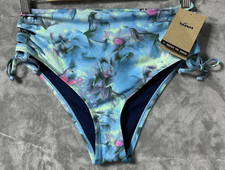 Nike Swim High Waist Bikini Bottoms M Floral Recycled Lined Move to Zero NWT