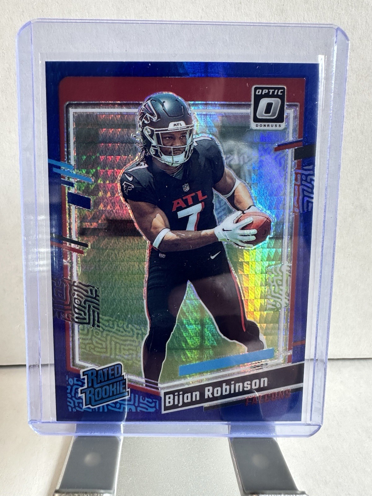 2023 Panini Donruss Optic - Bijan Robinson #206 Blue Hyper Prizm (RC)