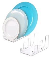 2 Pcs Acrylic 3 tier Plate Stands for Display Clear Dinnerware Display Stand