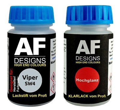 Lackstift für Viper SW4 Opal Satin Glow Metallic + Klarlack je 50ml Autolack Bas