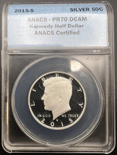 2015-S Silver Kennedy Half Dollar PR70 DCAM ANACS