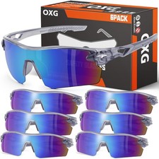6 Pack Safety Glasses, Scratch Resistant Wraparound Lenses ANSI Z87.1 Protect...