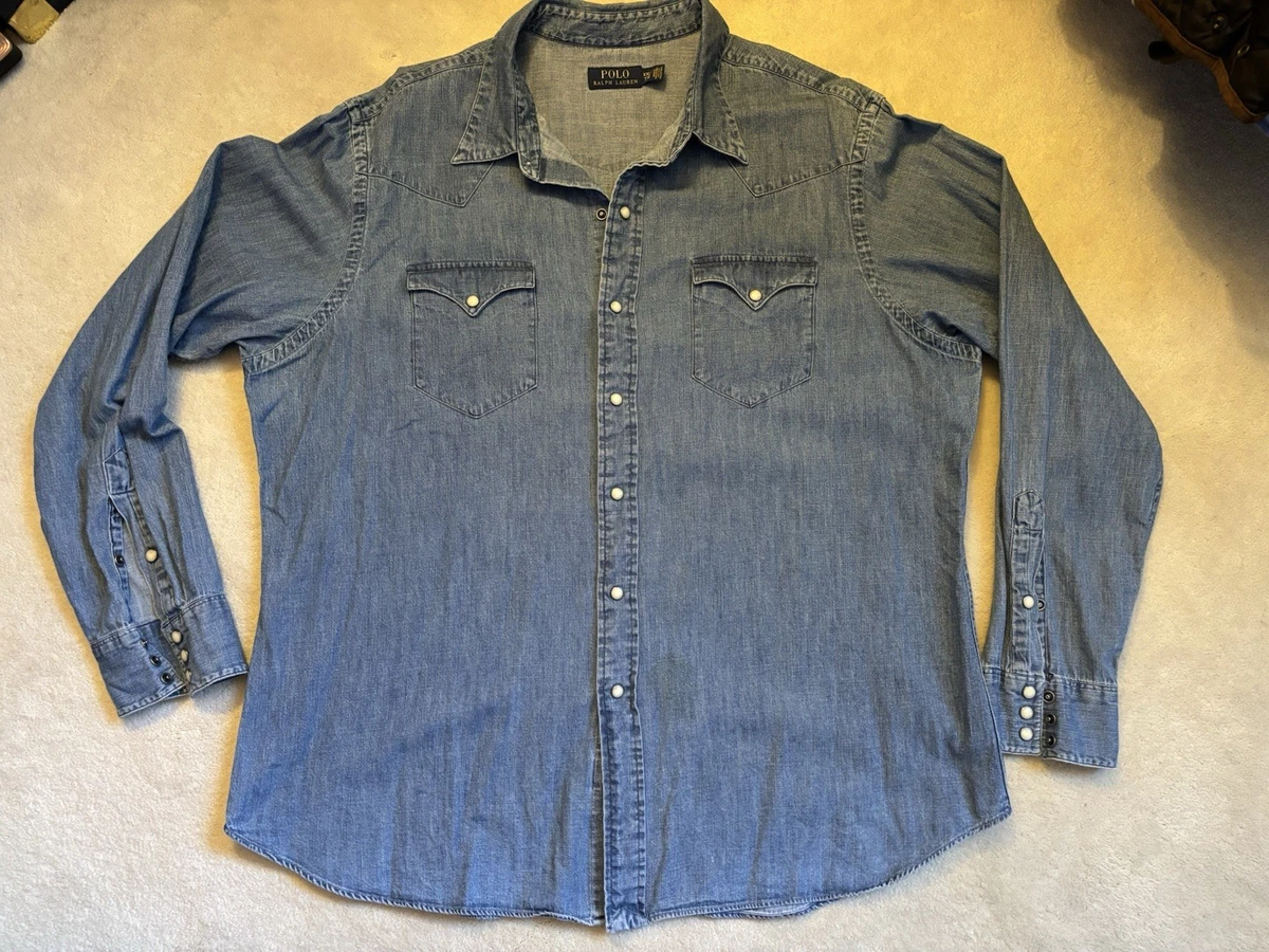 Polo Ralph Lauren Denim Western Casual Button-Down Shirts for Men