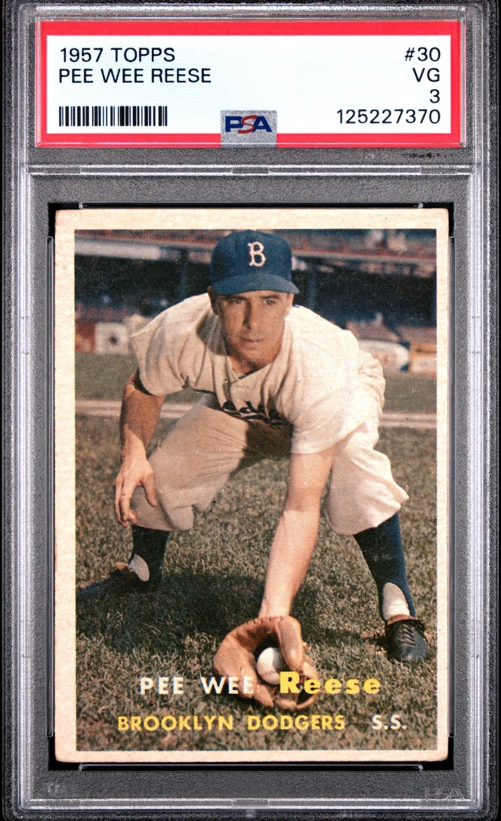 1957 Topps Pee Wee Reese 30 PSA VG 3