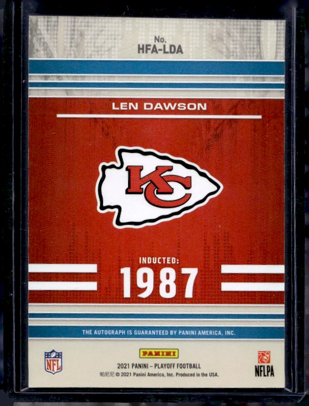 2021 Panini Playoff Len Dawson Hall of Fame Auto Jersey Number #16/50 Chiefs - Image 2 of 2