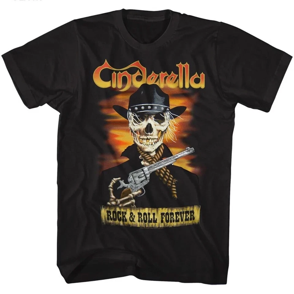 CINDERELLA Band T-Shirt New SKELERELLA Metal Music Merch Black Cotton - Image 3 of 3
