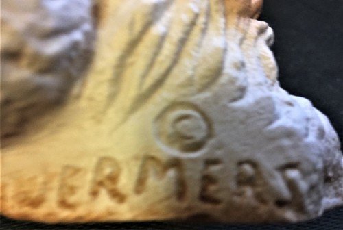VINTAGE RARE Roger Wermers Stonehead Smiling Santa Stone Sculpture SIGNED - Picture 4 of 6