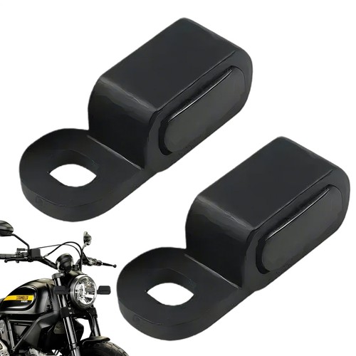 2PCS Mini Motorcycle Black LED Turn Signals Blinker Lights Dark Gray Colour