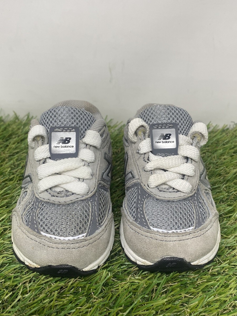 New Balance 990v4 Kids Gray Suede Sneakers Running Shoe