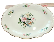 Oval Serving Bowl  Homer Laughlin "Virginia Rose  1940s 11.5"x8.5" 