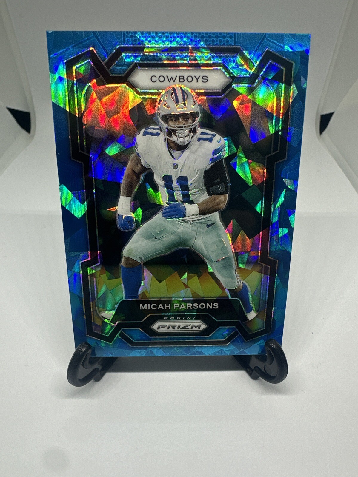 2023 Panini Prizm Micah Parsons Blue Cracked Ice /99 SSP #78 Cowboys