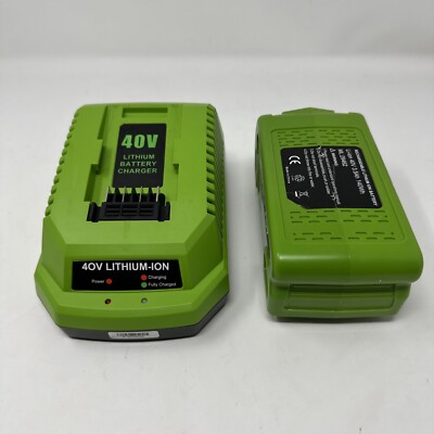 Lithium-Ion GW40V-CHG Green Black 40V Rechargeable Battery Charger - No Cords