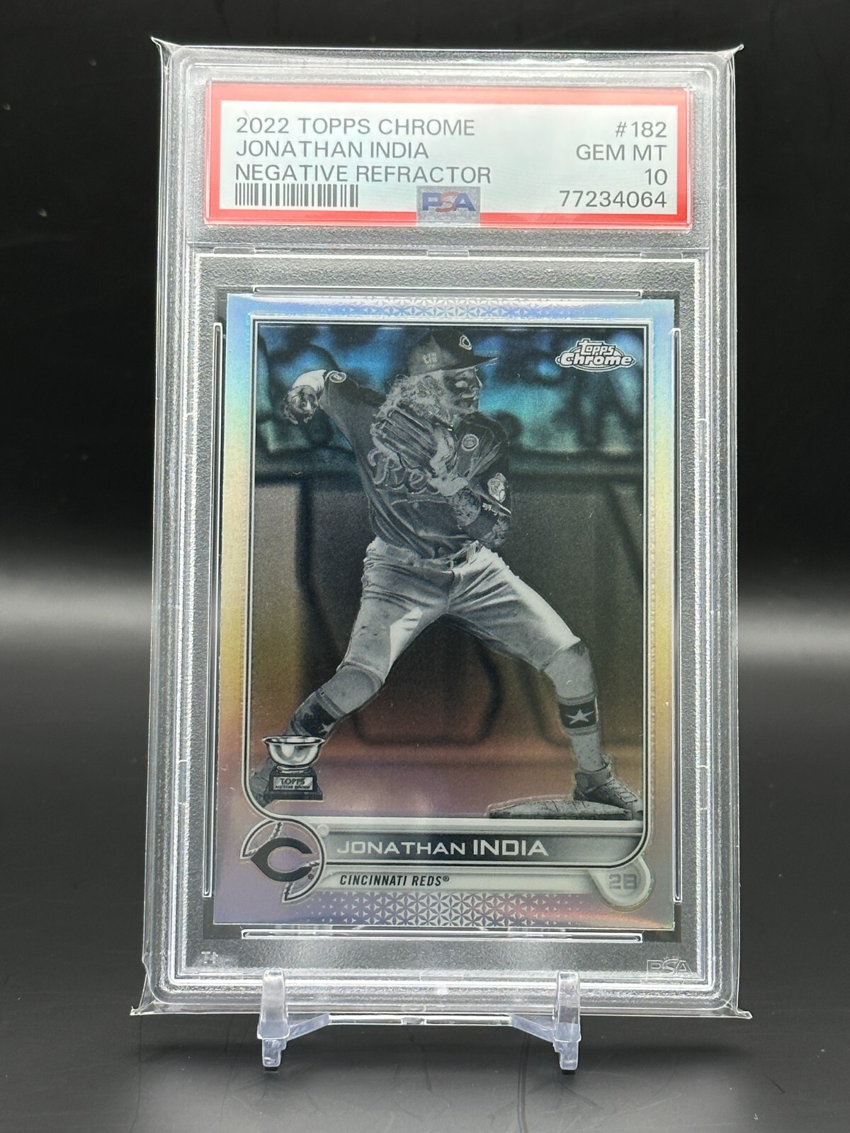 2022 Topps Chrome Jonathan India Negative Refractor PSA 10 Rookie CUP