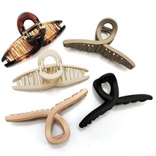 Hair Claw Clips Large 4.3 Inch No Slip Big Matte Glossy Butterfly Clip 5 Colors