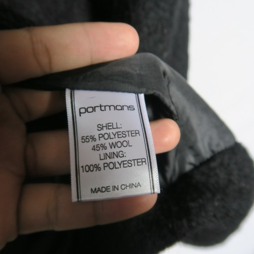 Portmans Womens Trench Coat Jacket 10(AU) Small Black Double Breasted Wool Blend - Picture 6 of 8