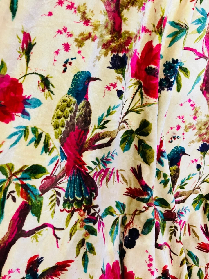 2 PIEZAS CORTINA DE TERCIOPELO DE ALGODÓN INDIO VINTAGE CORTINA DE VENTANA CORTINA DE PUERTA PESADA Foto 4 de 4