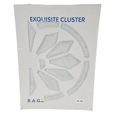 Exquisite Cluster Stained Glass R.A.G Inc. EC162 12  Beveled Glass Pieces NEW