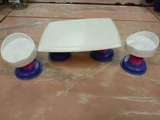  VINTAGE ZIMA BARBIE FASHION DOLL FURNITURE TABLE CHAIRS Adjustable PINK PURPLE 