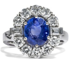 Gorgeous Blue Oval Cut Lab Created Sapphire Princess Collection Floral Fine Ring