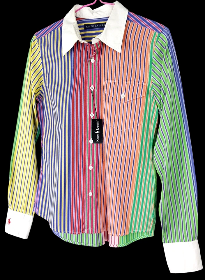 RALPH LAUREN Boys Candy Striped L/S EVENING SHIRT - 7/8Yrs - RRP £119 - Image 4 of 4