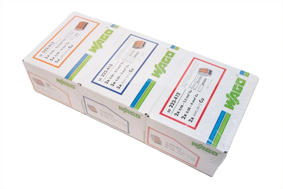 WAGO 222 LEVER-NUTS 140pc Wire Connector Assortment Pack 222-412,222-413,222-415 - Image 3 of 3