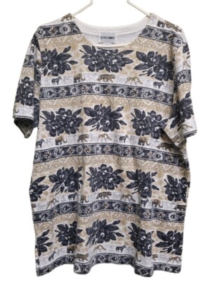 Alfred Dunner Top Size Medium  Jungle Animal Print Lion Safari Shirt  Tiger 