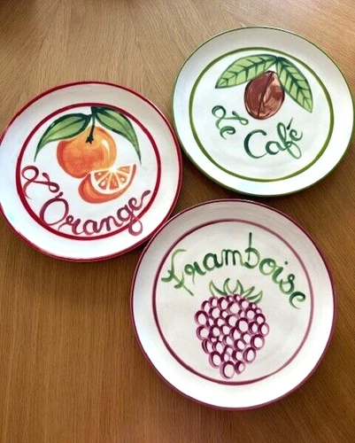 Anthropologie Harlie Brown Studio Belle Journee French Dessert Salad 3 Plate NEW