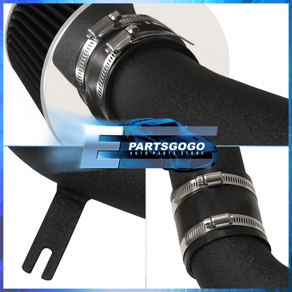 For 95-02 Honda Accord V6 TL Cold Air Intake System Black Aluminum Pipe + Filter - Imagem 4 de 4