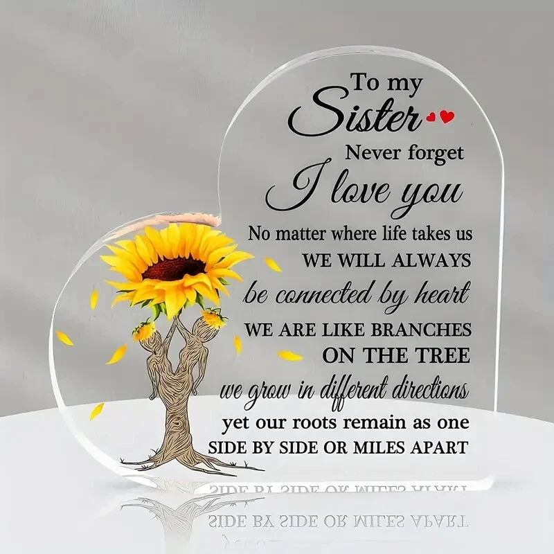 Sister Never Forget I Love You Freestanding Plaque Sign Birthday Keepsake Gift