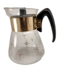 VTG MCM 1960's Pyrex Corning Atomic Star Burst 4 Cup Carafe Coffee Bright Graphi
