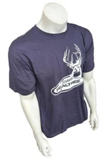 Anvil Men's Team Realtree Deer Graphic Navy Shirt Short Sleeve Size Large
