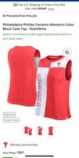 NWT Philadelphia Phillies Fanatics Women's 3XL Color-Block Tank Top - Red/White