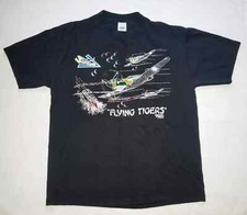 Vintage 1986 American Eagle Flying Tigers Shirt Men's XL Planes WW2 Made in USA