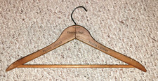 Vintage Wooden Clothes Hanger - Advertising PILGRIM LAUNDRY Cleaning Dept.
