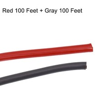 100 100ft 8 GA Gauge Car Amplifier Battery Power Cable Ground Wire CCA Red Gray