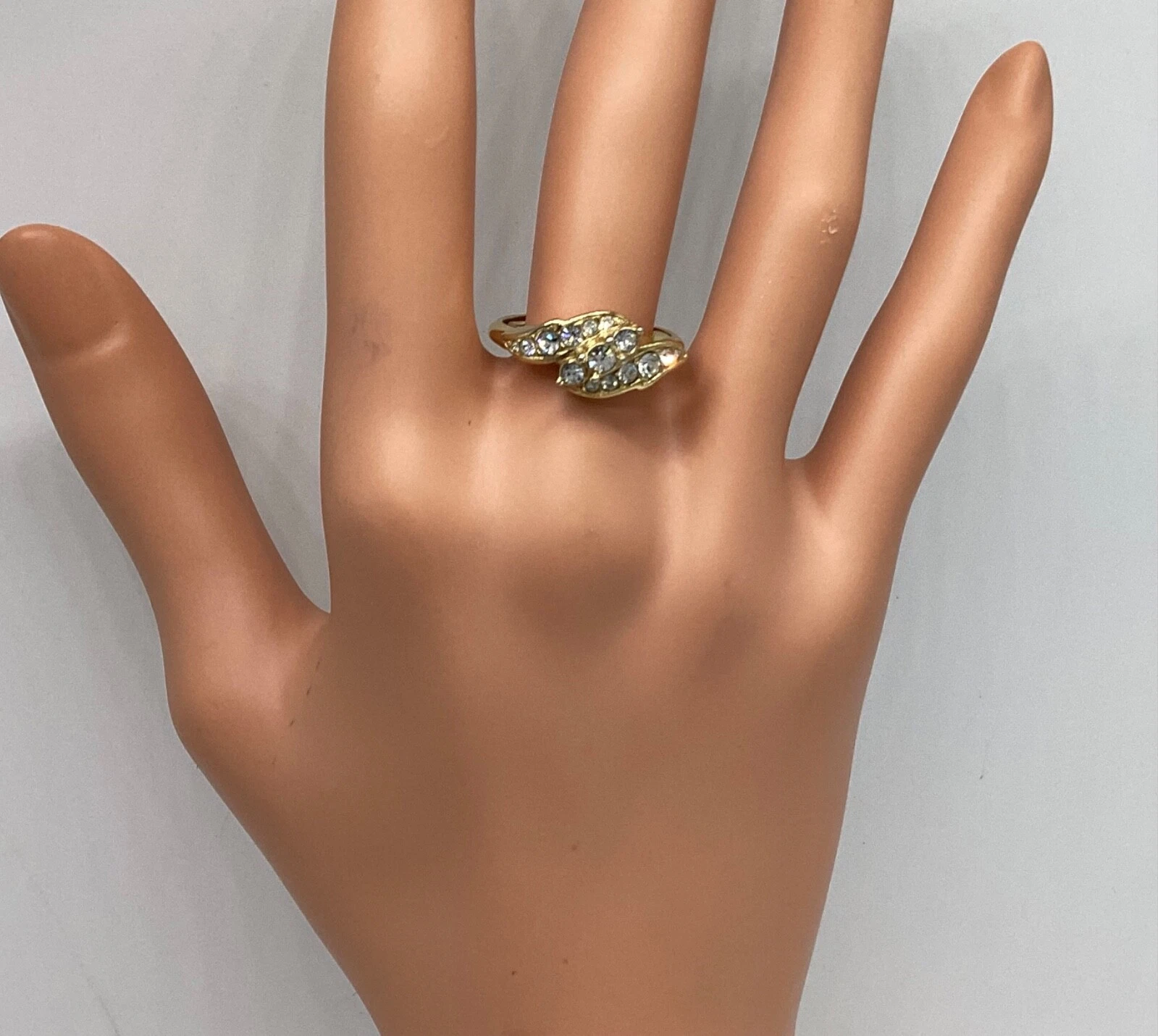 Anello Attwood and Sawyer Set Cristalli Swarovski Multipietra Fidanzamento Vintage