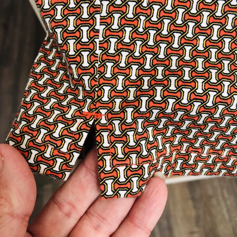 Pantalones geométricos Ann Taylor calce curvilíneo para mujer talla 8 tobillo mezcla de algodón carrera Foto 4 de 4