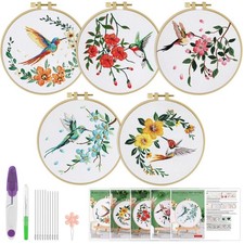 ERKOON 5 Sets Embroidery Kit for Beginners Ad...