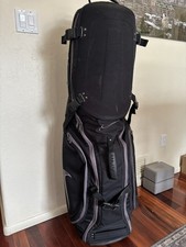Nike Travel Golf Bag Wheeled Rolling Case Black Softshell Luggage Pre Owned