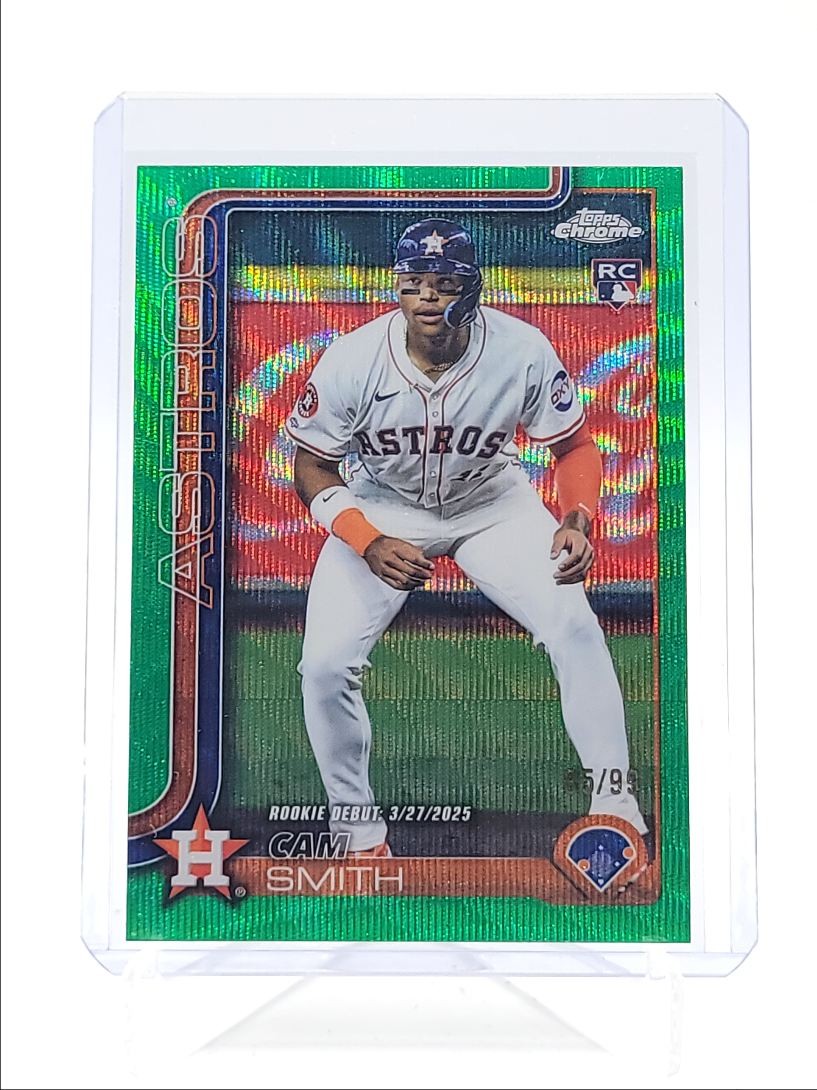 CAM SMITH 2025 TOPPS CHROME UPDATE ROOKIE DEBUT GREEN WAVE RC /99 Q3855