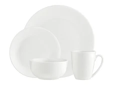 Godinger Dinnerware Set, Porcelain Plates Bowls and Mugs, Service for 4 (16