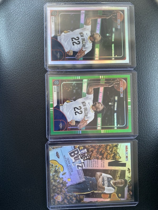 2025-26 Topps NBA Hoops- Derik Queen 3 Card RC Lot- Base, Green Foil, The Buzz